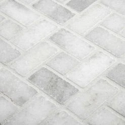 Ice Blocks White 11.875 in. x 11.875 in. Honed Marble Wall and Floor Mosaic Tile (9.79 sq. ft./Case) by Jeffrey Court -Ivy Hill Tile Sales white jeffrey court marble tile 99721 1d 1000