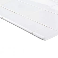 Fresh White 3 in. x 6 in. Glossy Ceramic Single Bullnose Wall Trim Tile by Jeffrey Court -Ivy Hill Tile Sales white jeffrey court tile trim 13008 a0 1000