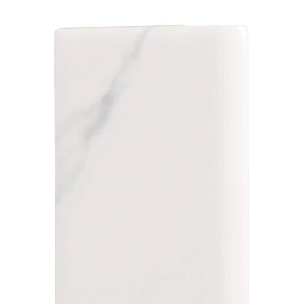 Carrara Inkjet White 2 in. x 6 in. Matte Ceramic Wall Single Bullnose Tile by Jeffrey Court 9 Carrara Inkjet White 2 in. x 6 in. Matte Ceramic Wall Single Bullnose Tile by Jeffrey Court - Image 7