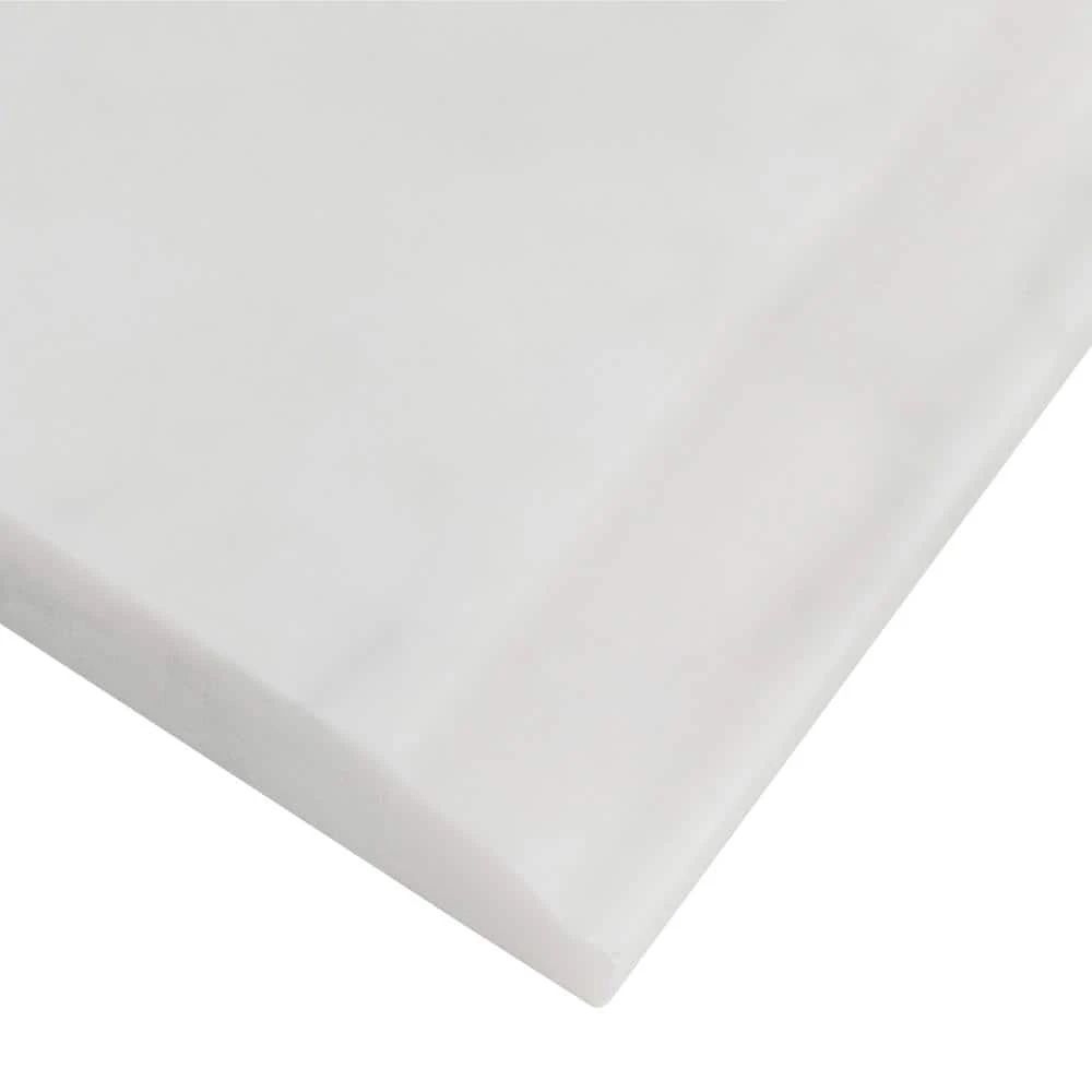 Italian White Carrara White 4 in. x 12 in. Honed Marble Wall Base Tile (1 Linear Foot) by Jeffrey Court 8 Italian White Carrara White 4 in. x 12 in. Honed Marble Wall Base Tile (1 Linear Foot) by Jeffrey Court - Image 6