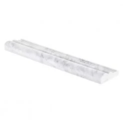 Carrara White 2.5 in. x 11.75 in. Honed Marble Wall Crown Tile by Jeffrey Court 12 Carrara White 2.5 in. x 11.75 in. Honed Marble Wall Crown Tile by Jeffrey Court -Ivy Hill Tile Sales white jeffrey court tile trim 99063 1d 1000