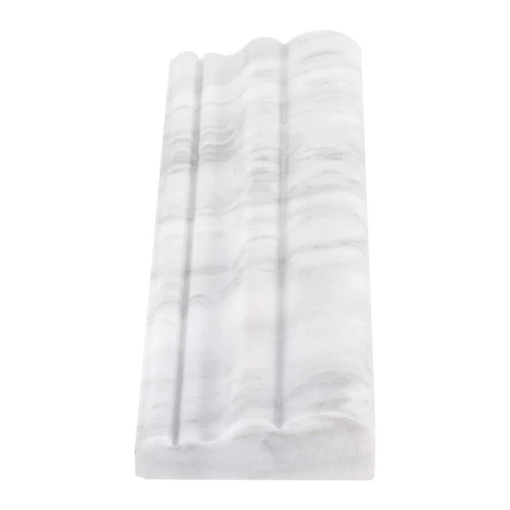 Carrara White 2.5 in. x 11.75 in. Honed Marble Wall Crown Tile by Jeffrey Court 8 Carrara White 2.5 in. x 11.75 in. Honed Marble Wall Crown Tile by Jeffrey Court - Image 6