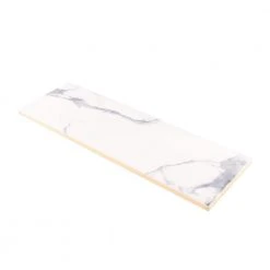 Glossy Ocean Carrara White 4 in. x 12 in. Subway Gloss Ceramic Wall Tile (9.687 sq. ft./Case) by Jeffrey Court -Ivy Hill Tile Sales white ocean jeffrey court ceramic tile 13010 40 1000